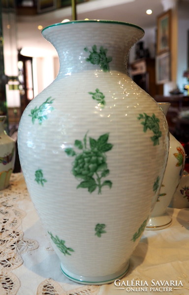 Zöld Herendi Apponyi-váza