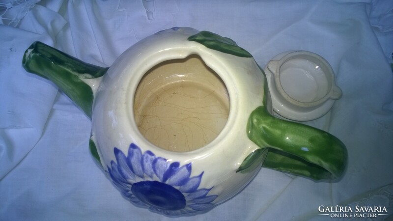 Colorful, fun and cozy teapot, coffee pot spout plum mot. Honey. Ceramic 1 l