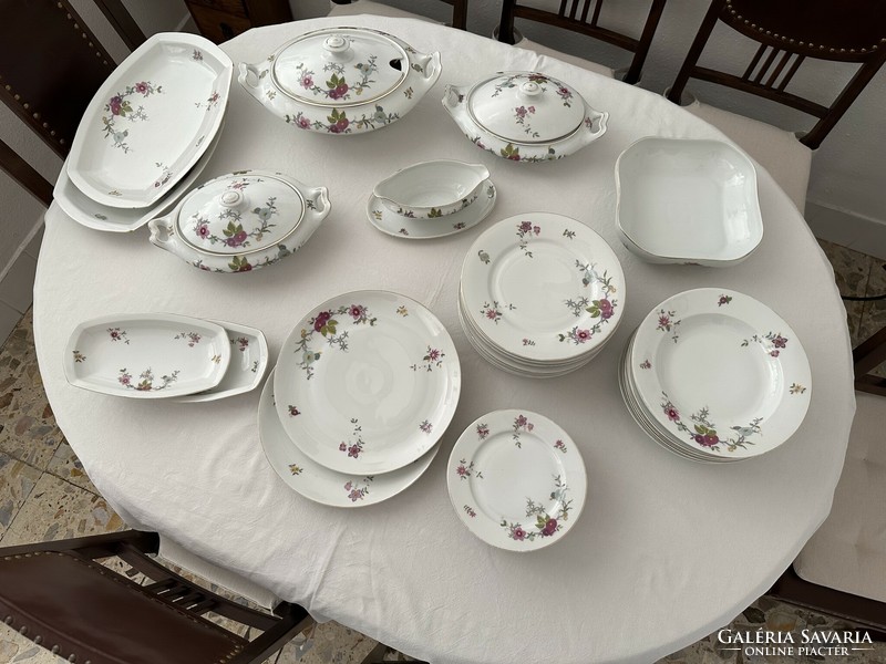 39-piece antique art deco porcelain tableware, pfeifer and löwenstein, schlackenwerth