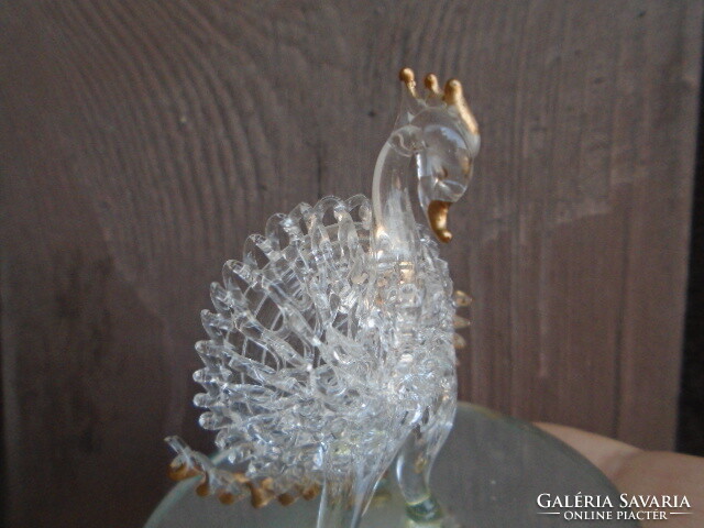Francia páva figura kristályból 100% kézzel készült kuriózum ilyent nemigazán lehet találni