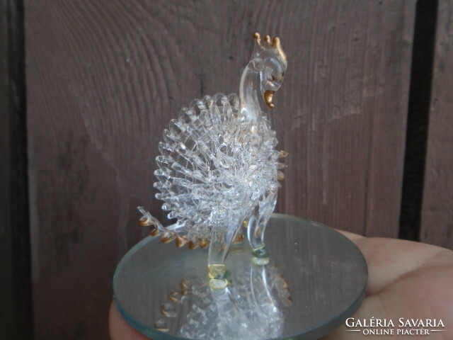 French peacock figurine 100% hand-made curio from crystal, you can hardly find anything like this