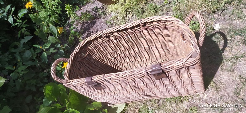 Huge massive old cane basket