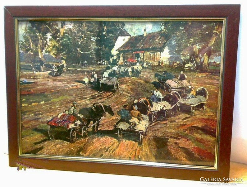 From the works of famous painters: a multitude of 4 pieces. Picture in new glazed frame. For the price of the frame!