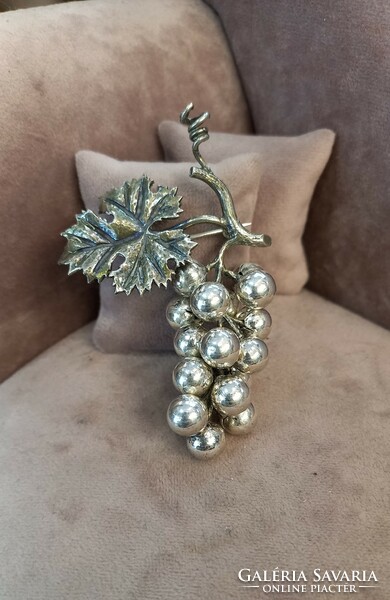 Antique silver brooch bunch of grapes