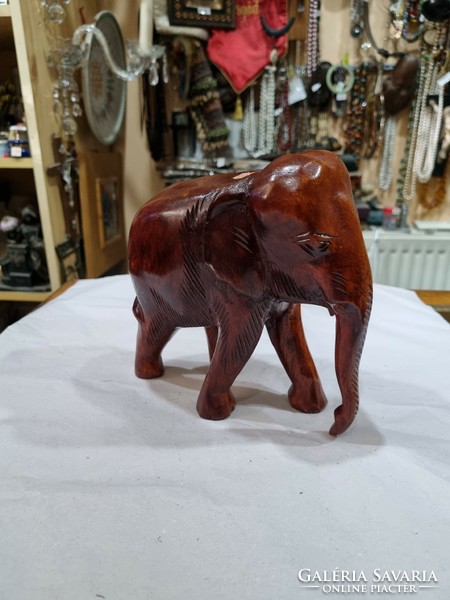 Carved wooden elephant figure