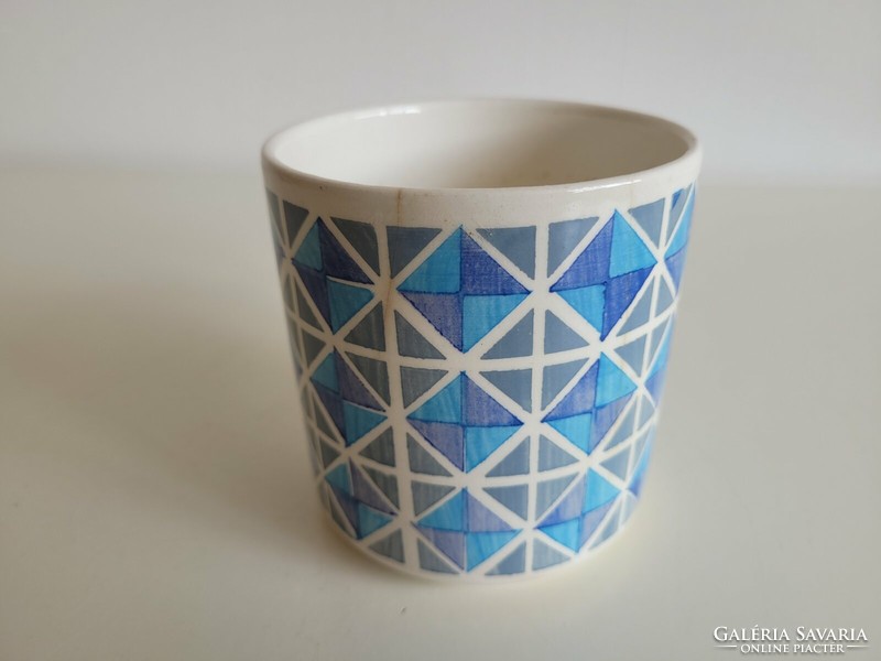 Old kp granite mug blue pattern large folk cup