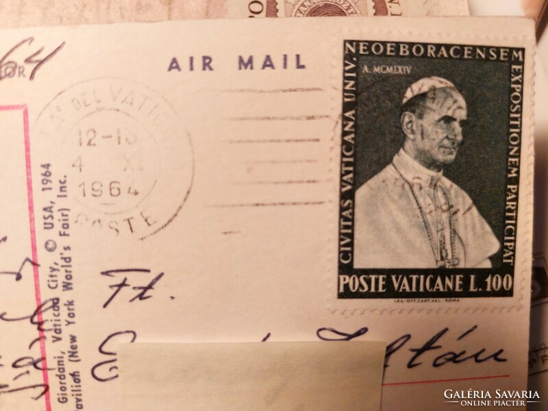Rare! Life magazine 1965. And vi. Pope Paul on postcard, with original stamp, Vatican stamp