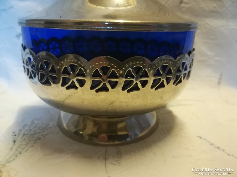 Metal-glass container with lid, bonbonier