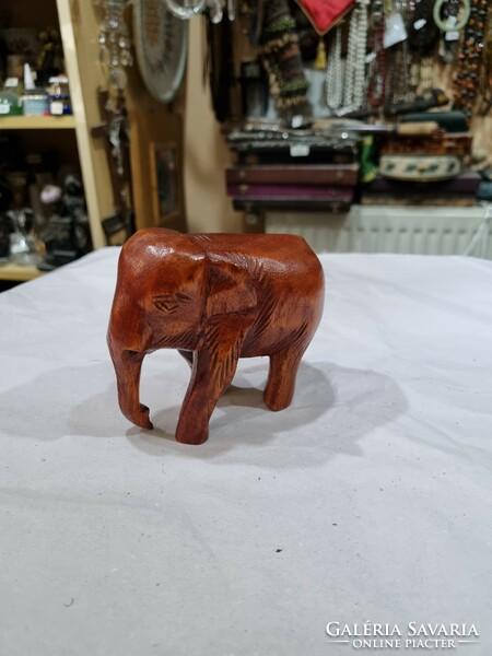 Wooden carved elephant figure