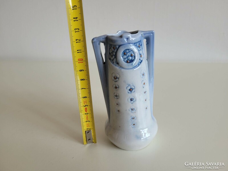 Old porcelain small vase Art Nouveau decorative vase with handles