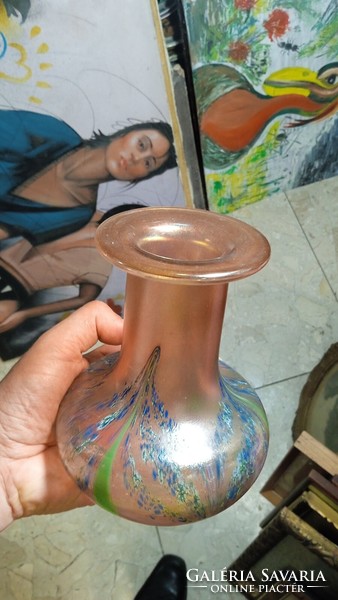 Poshcinger üveg váza 16 cm-es magasságú ritkaság, gyűjtőknek.