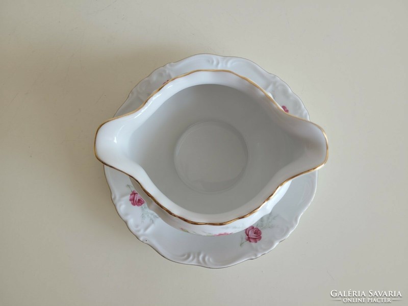Régi Edelstein Bavaria porcelán szószos kínáló rózsamintás mártásos tál
