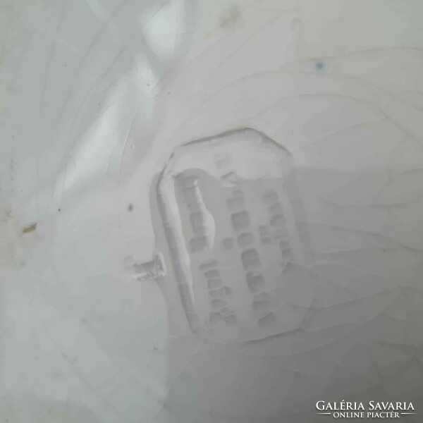 Extrém ritka antik fajansz August Nowotny Althrohlau Carlsbad tányér, falitányér, dísztányér - 24 cm