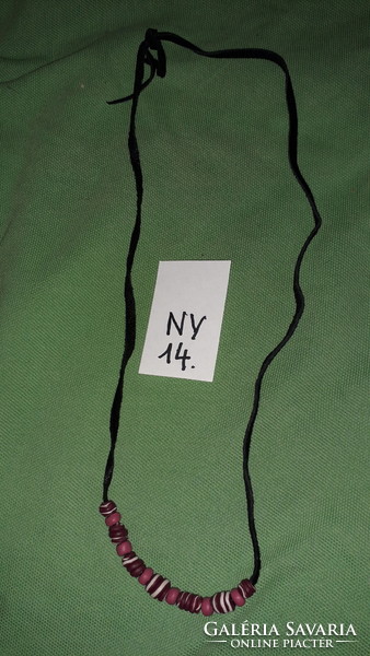 Fashionable wood and stone beaded pendant on handmade leather chain 52cm long necklace as shown in pictures ny14
