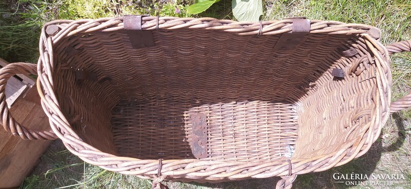 Huge massive old cane basket