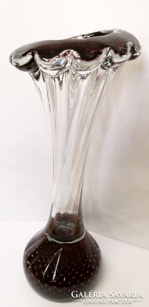 Thick-walled twisted vase. Joska design kristall mundgeblasen bavaria