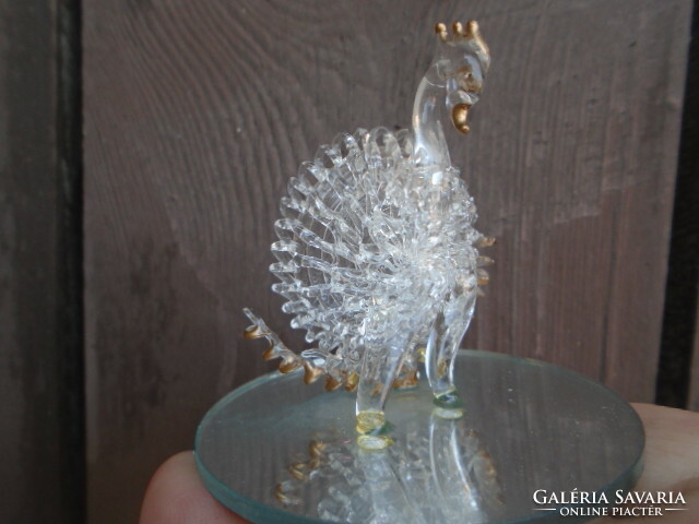 French peacock figurine 100% hand-made curio from crystal, you can hardly find anything like this