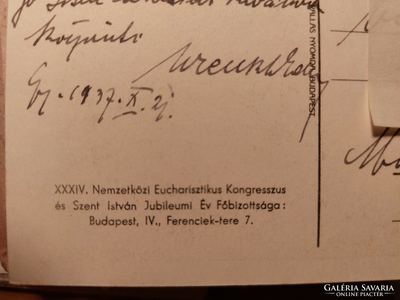 Postcard: xxxiv. Eucharistic Congress 1937.