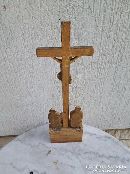 Gilded holy trinity, Jesus Christ crucifix, home blessing.