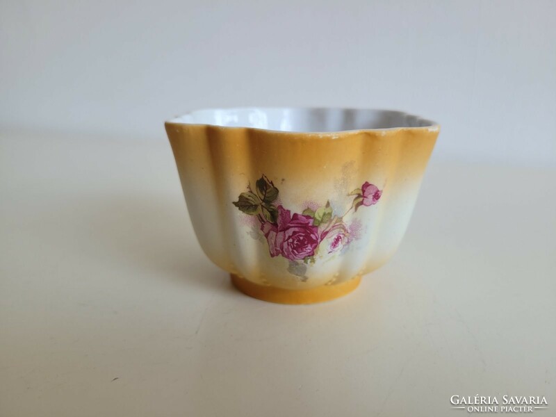 Old mini Kaspó Art Nouveau small bowl with a rose pattern