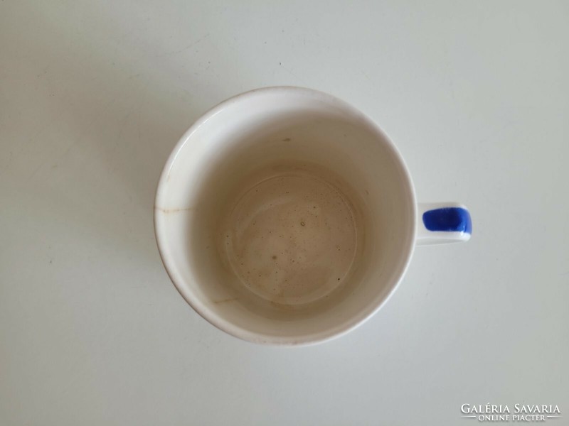 Régi KP Gránit bögre kék mintás nagy népi csésze