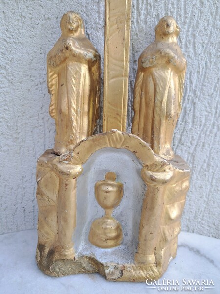 Gilded holy trinity, Jesus Christ crucifix, home blessing.