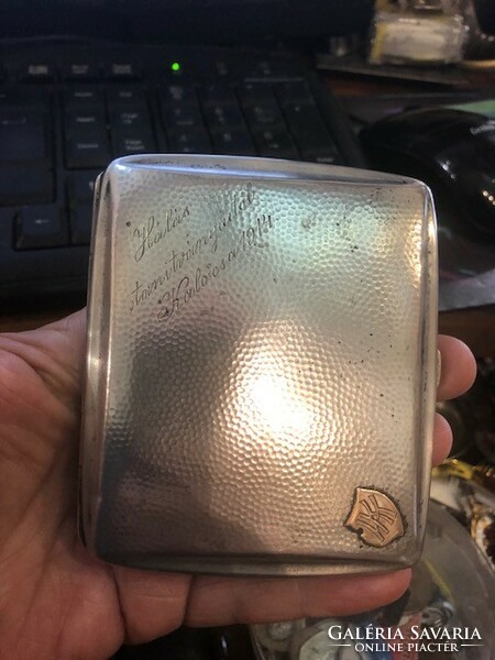 Silver cigarette case, from 1914, 12 x 10 cm beauty.