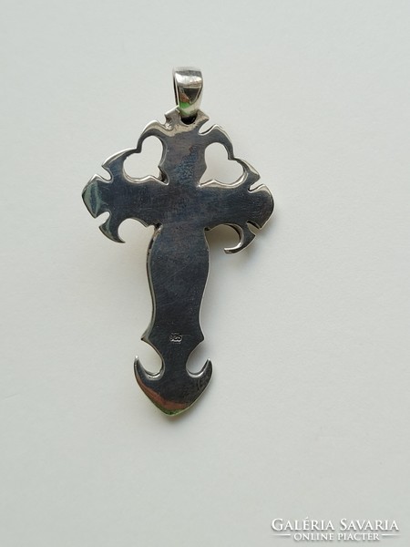 Rare gothic style silver cross with gold skull!!!!