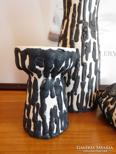 Király - artisan retro ceramic family - vase, ashtray and candle holder