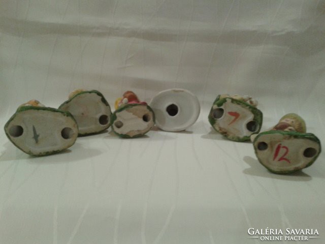 6 pieces of old porcelain / biscuit