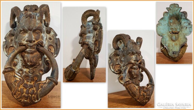 Antique iron devil knocker