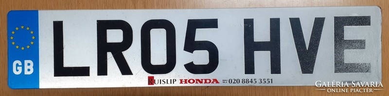 Angol rendszám rendszámtábla LR05 HVE Ruislip Honda