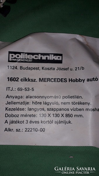 Retro GYŰJTŐI CSEMEGE - POLITECHNIKA OLD TIMER plasztik autó dobozával 12  x 11 cm a képek szerint