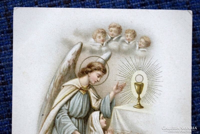 Antique religious themed litho postcard