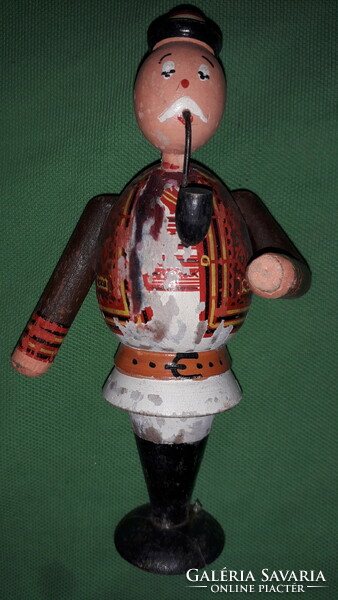Old hand-painted wooden pipe fairy tale toy figure 16 cm as shown in pictures as shown in pictures