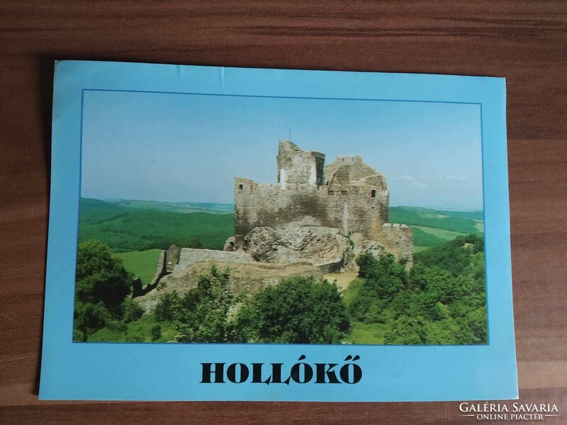 Hollókő, vár, hátoldalán rajzos nyomat, postatiszta