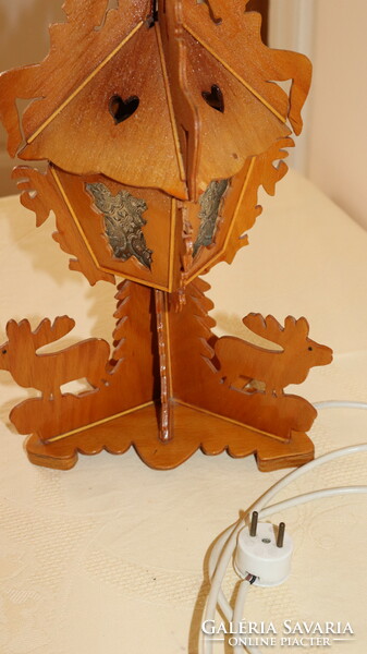 Deer wood table lamp (handmade)