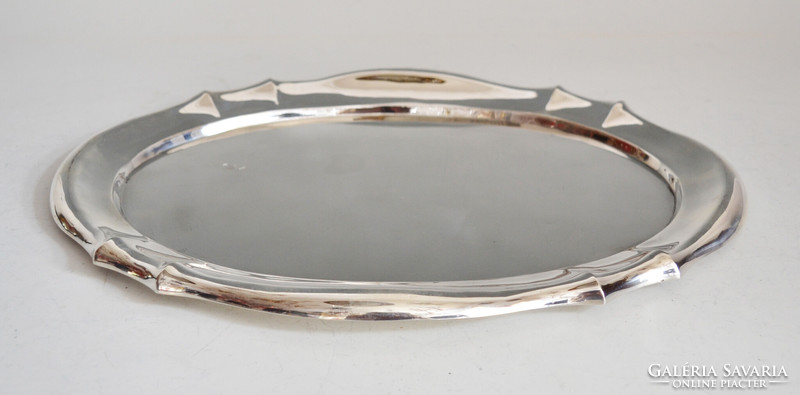 Silver art deco tray, oval - nf31