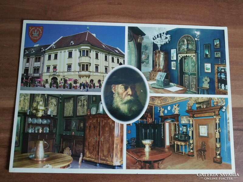Sopron Sopron museum, storno collection, print with drawings on the back, postage stamp