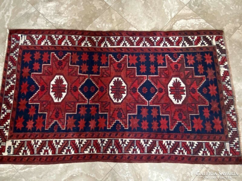 Turkish Caucasian patterned Persian carpet 195x113 cm