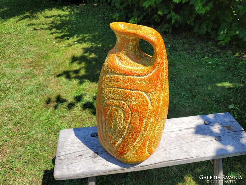 Retro large size Pesthidegkút ceramic vase mid century floor vase 41 cm