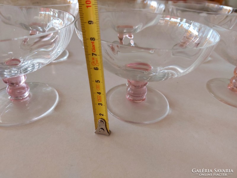 Modern desszertes kristály pohár 6 db talpas kehely