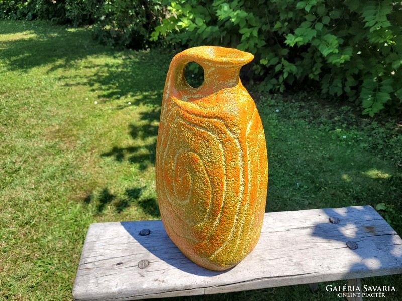 Retro large size Pesthidegkút ceramic vase mid century floor vase 41 cm