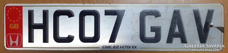 English registration number plate hc07 gav honda civic 2.2 i-ctdi