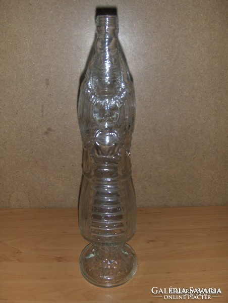 Korsós népviseletes asszony formájú üveg palack 41 cm magas (22/d)
