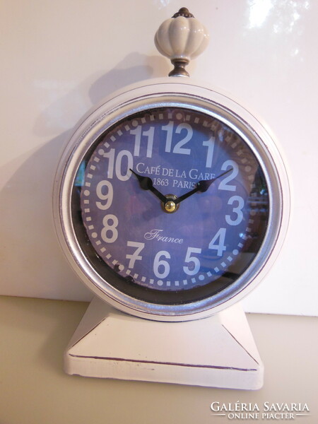 Clock - new - metal - porcelain - 23 x 16.5 x 8.5 cm - vintage