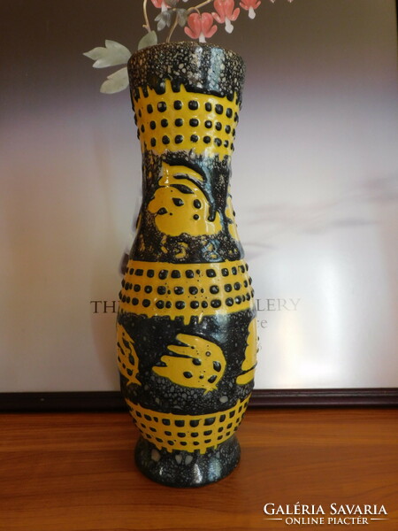 Retro ceramic vase with abstract pattern 33 cm