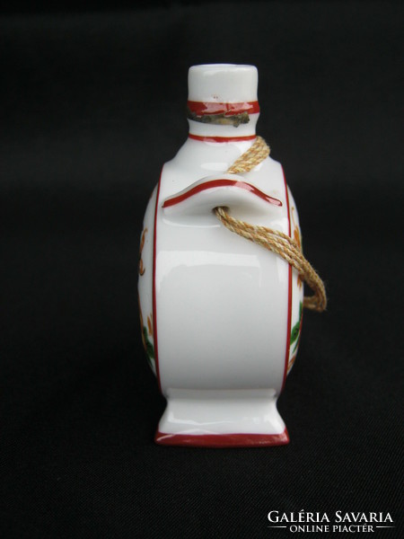 Zsolnay porcelain water bottle with folk motif - damaged