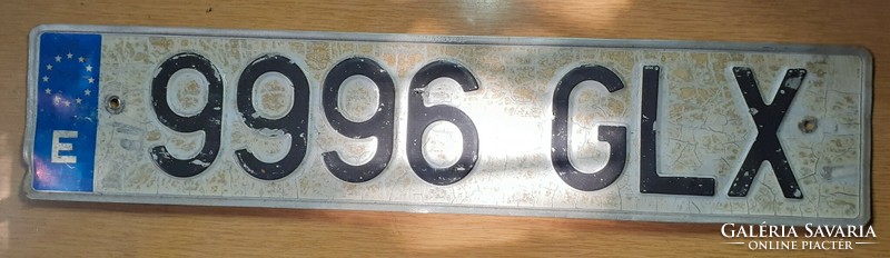 Spanish license plate number plate 9996 glx