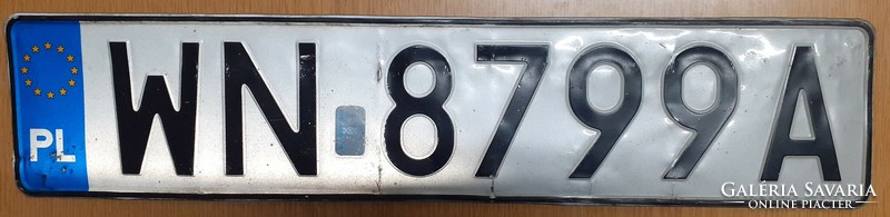 Polish license plate number plate wn 8799a